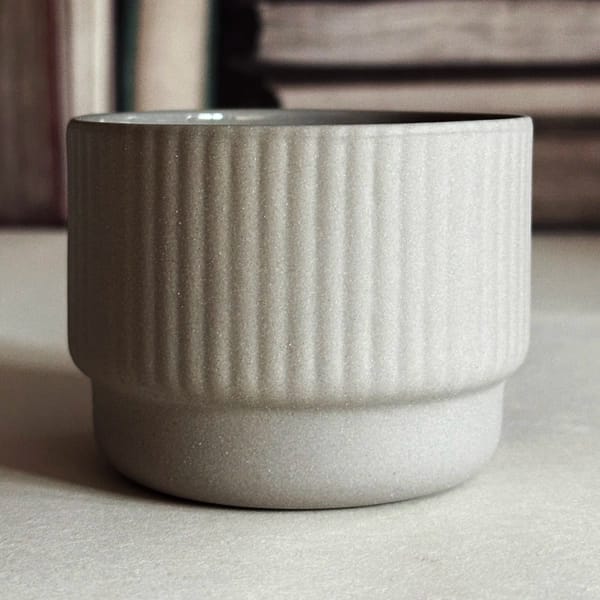 Ribbed Cappuccino Mug Light Grey